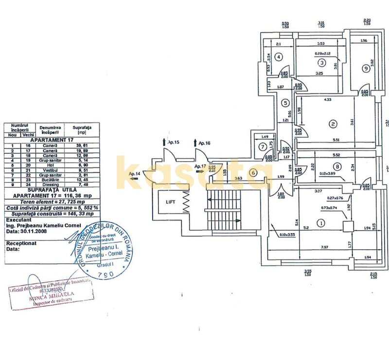 Baneasa oportunitate, apartament 3 camere bloc 2008, parcare